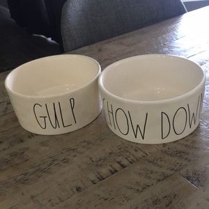 Set of 2 Rae Dunn dog bowls